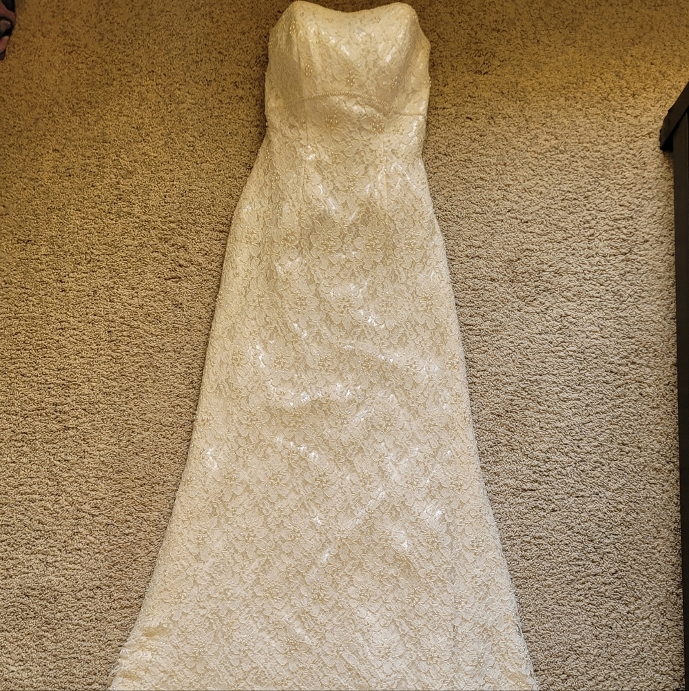 Stunning Cream Strapless Wedding Gown